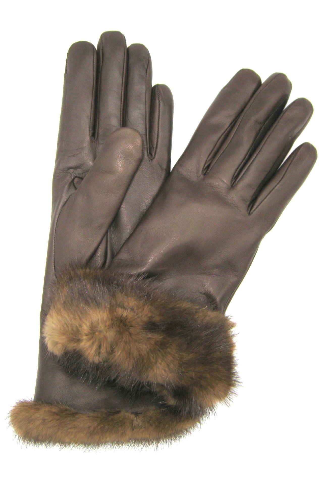 Guanto in Nappa 4bt con risvolto in Visone - T.Moro