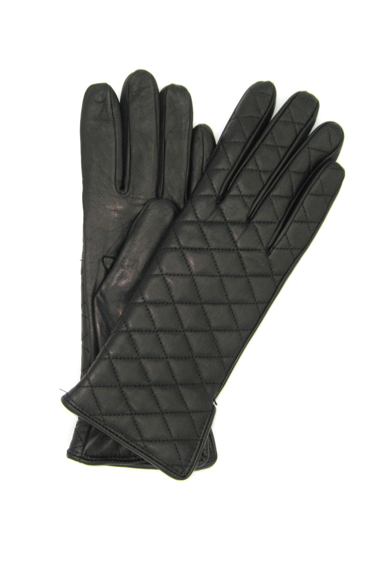 Guanto trapuntato 2bt fodera cashmere - Nero