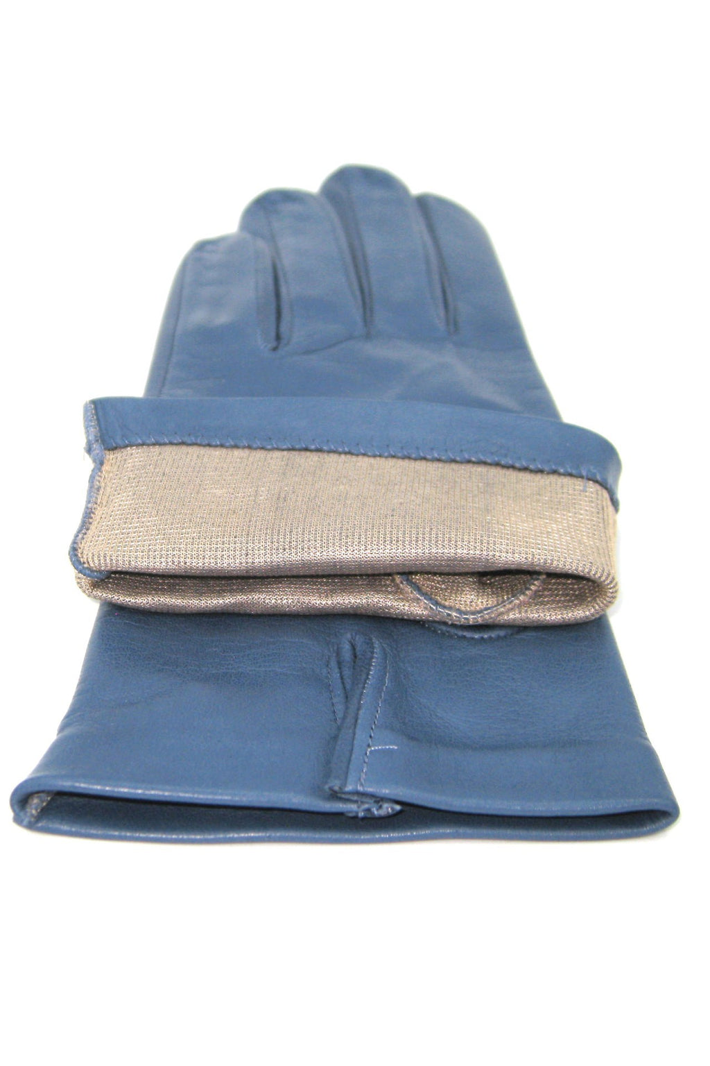 Nappahandschuh mit Seidenfutter - Denim