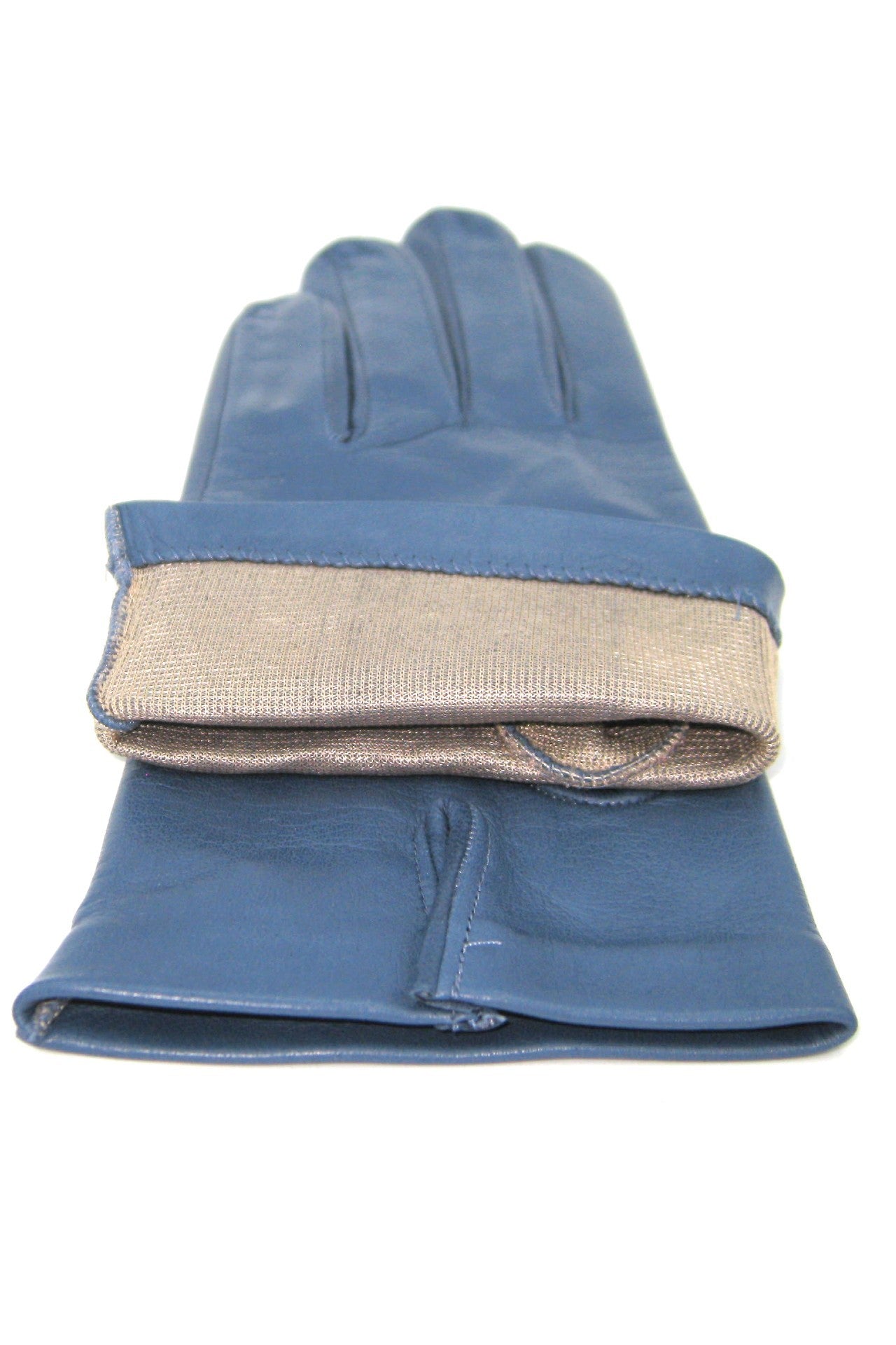 Nappahandschuh mit Seidenfutter - Denim