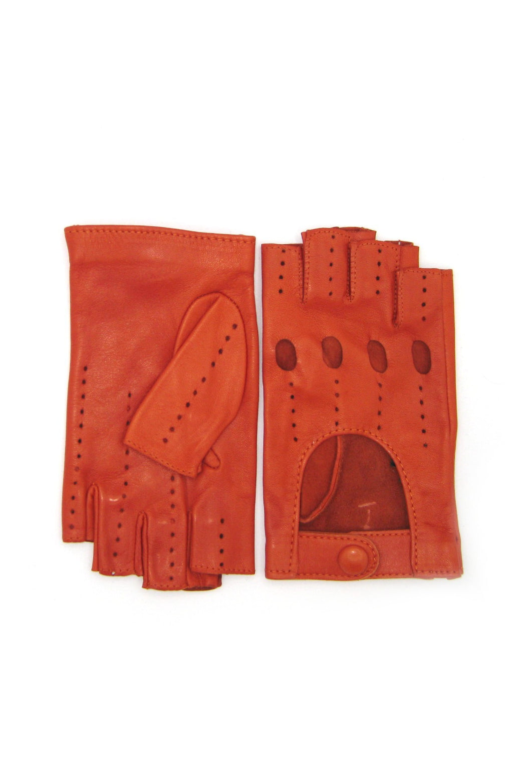 Guanto Guida sfoderto 1/2 dita - Arancio scuro