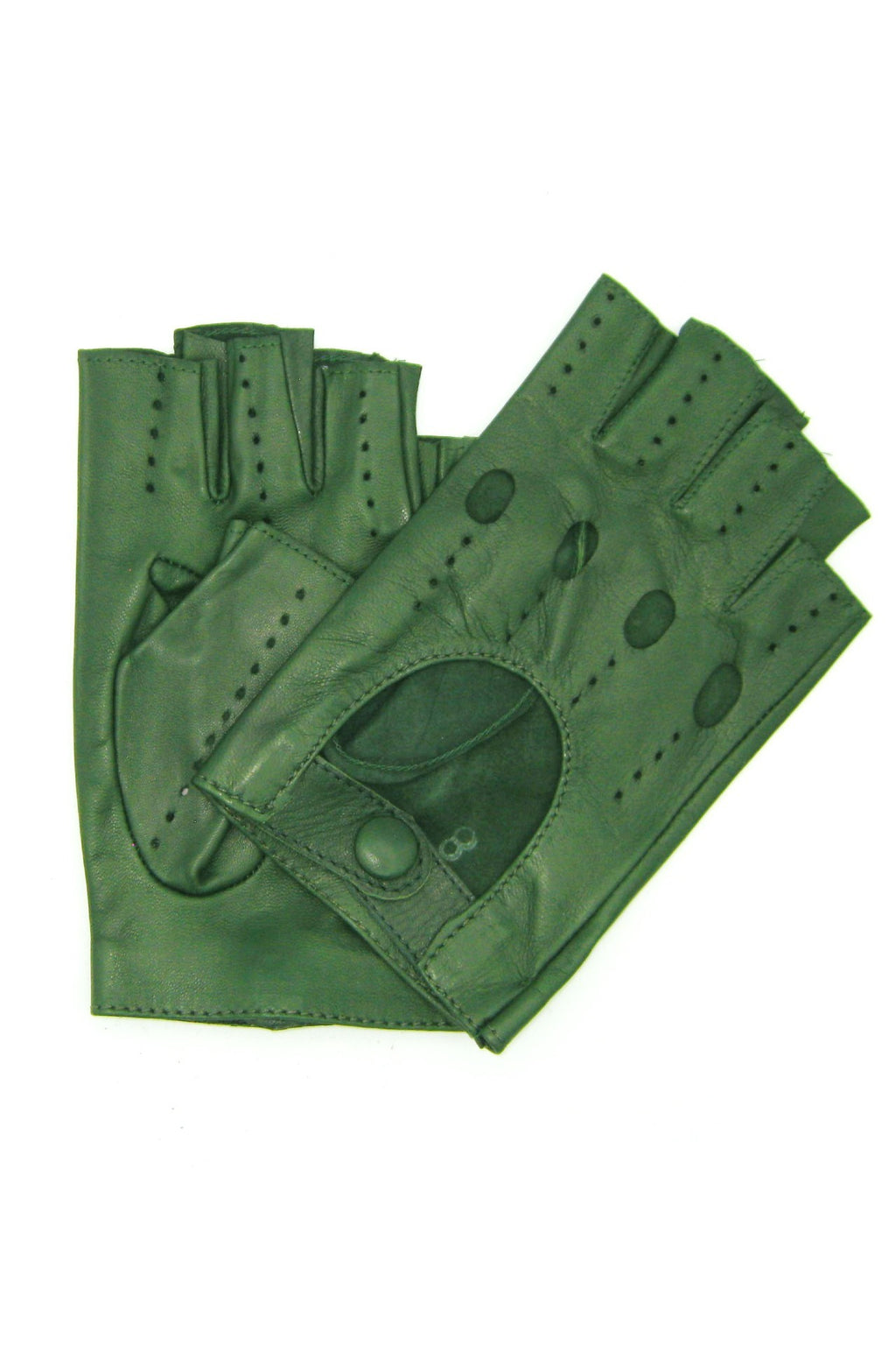 guanto nappa guida mezze dita - Verde scuro