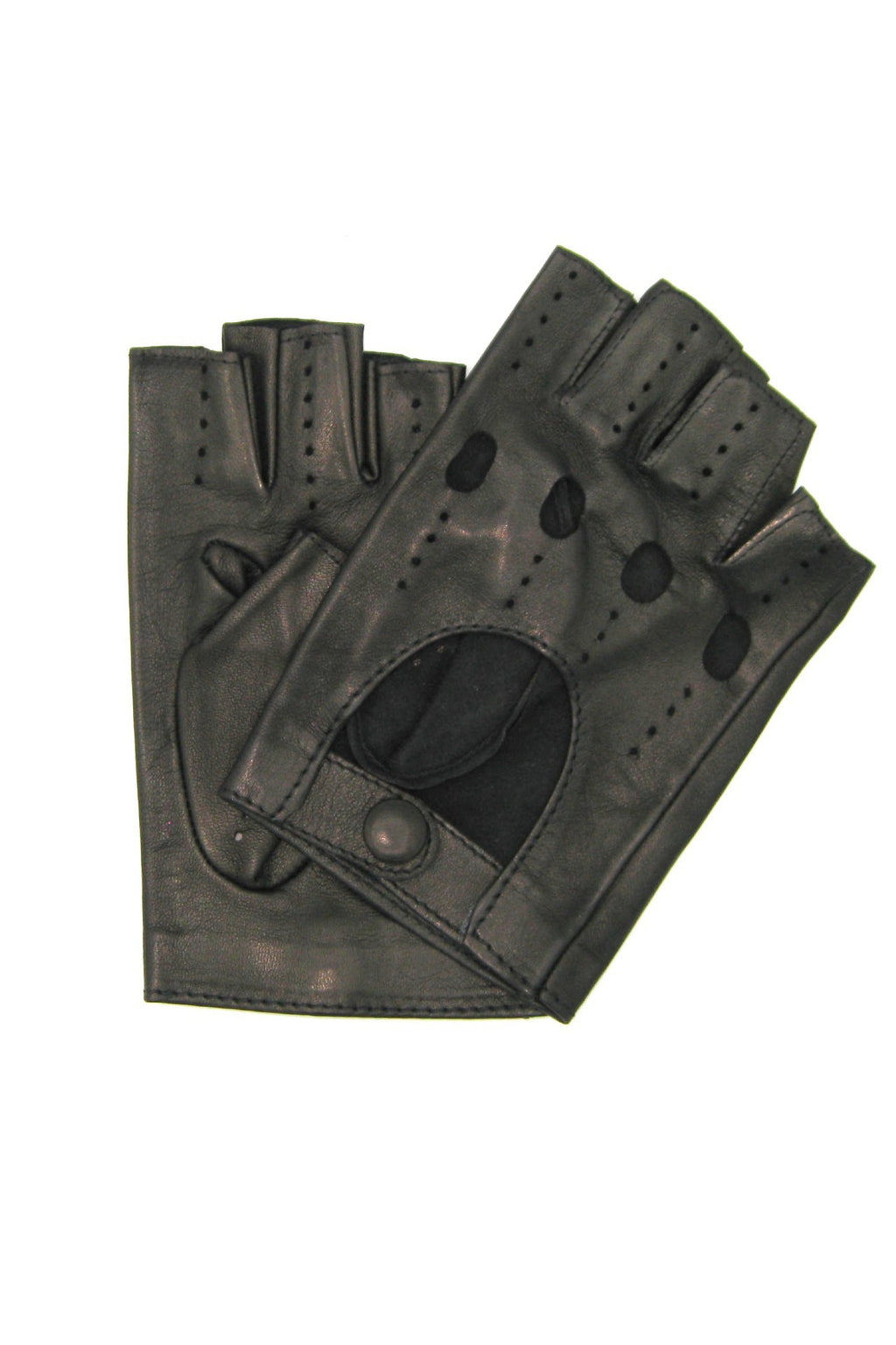 guanto nappa guida mezze dita - Nero