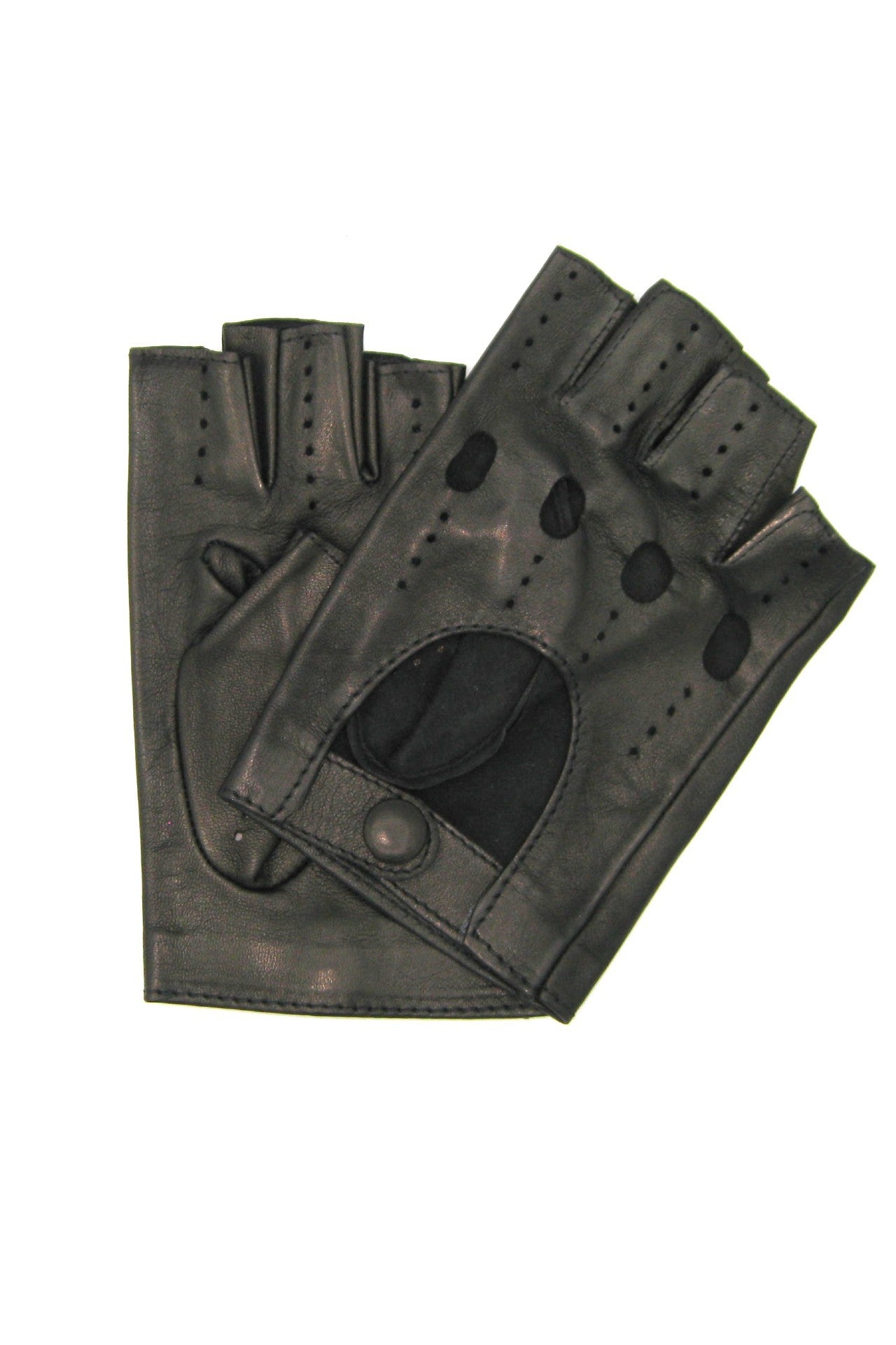 guanto nappa guida mezze dita - Nero