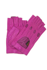 Guanto Guida sfoderto 1/2 dita - Fucsia