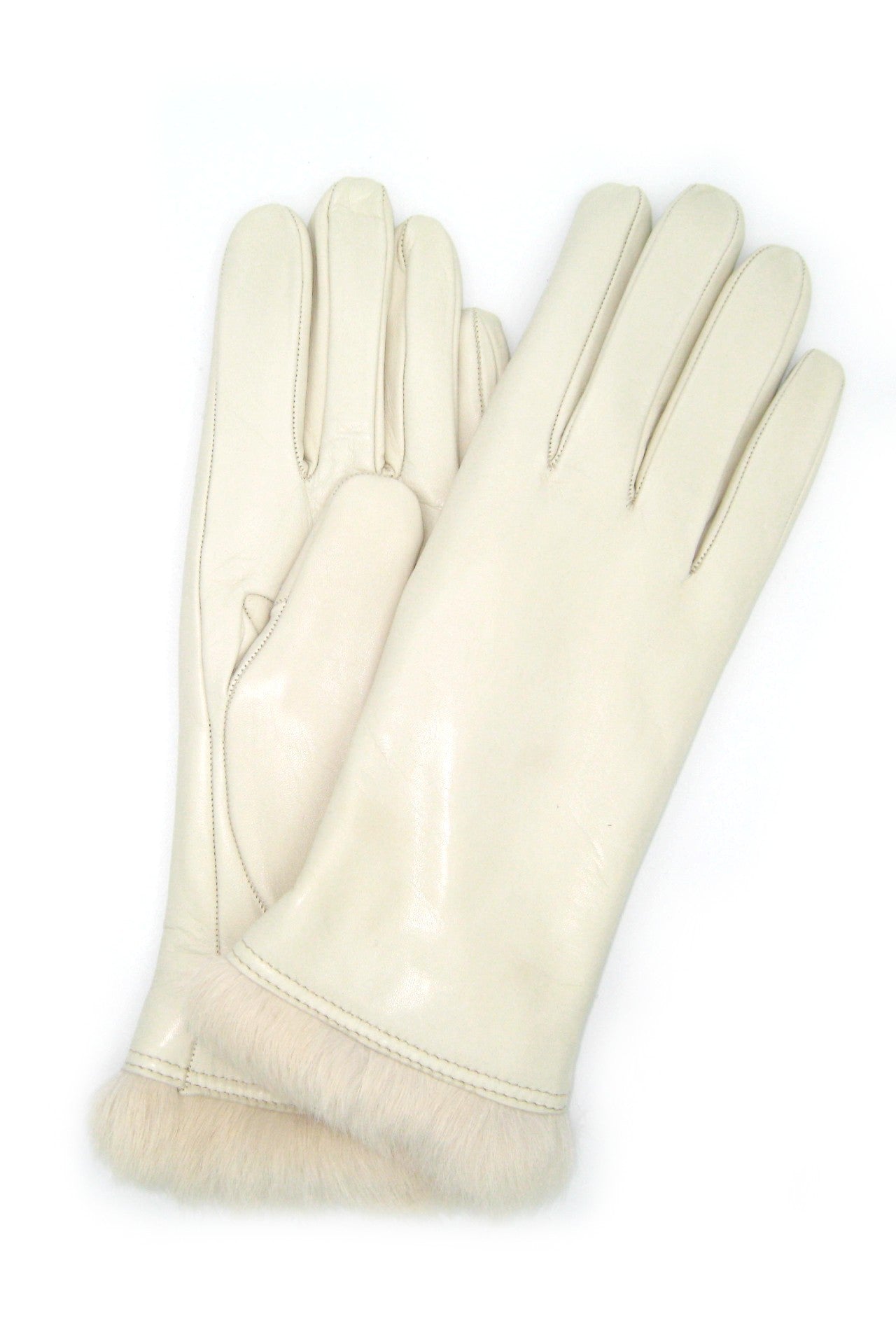 Guanto Nappa foderato lapin in tinta - Panna