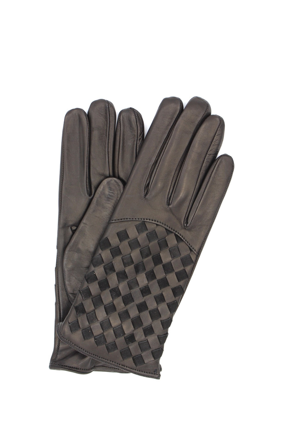 Guanto nappa foderato cashmere con intreccio - Nero