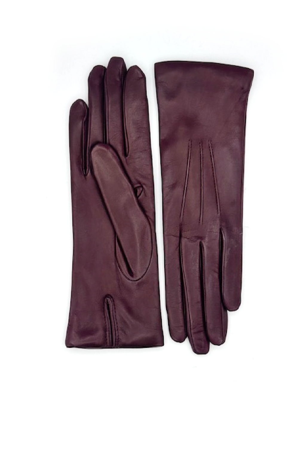 Guanto in Capretto 2bt con 3 cordoni fod. cashmere - Bordeaux