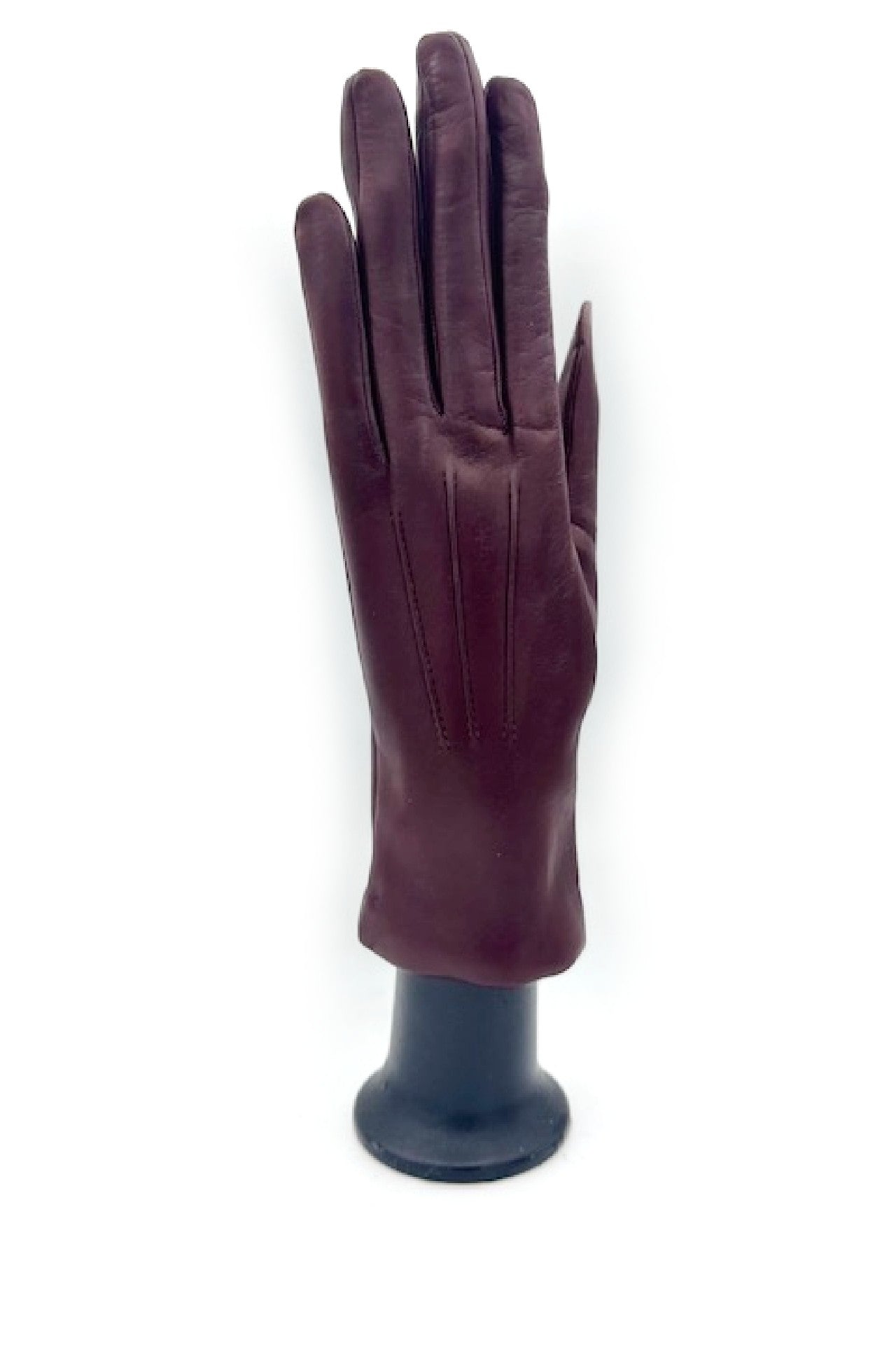 Guanto in Capretto 2bt con 3 cordoni fod. cashmere - Bordeaux