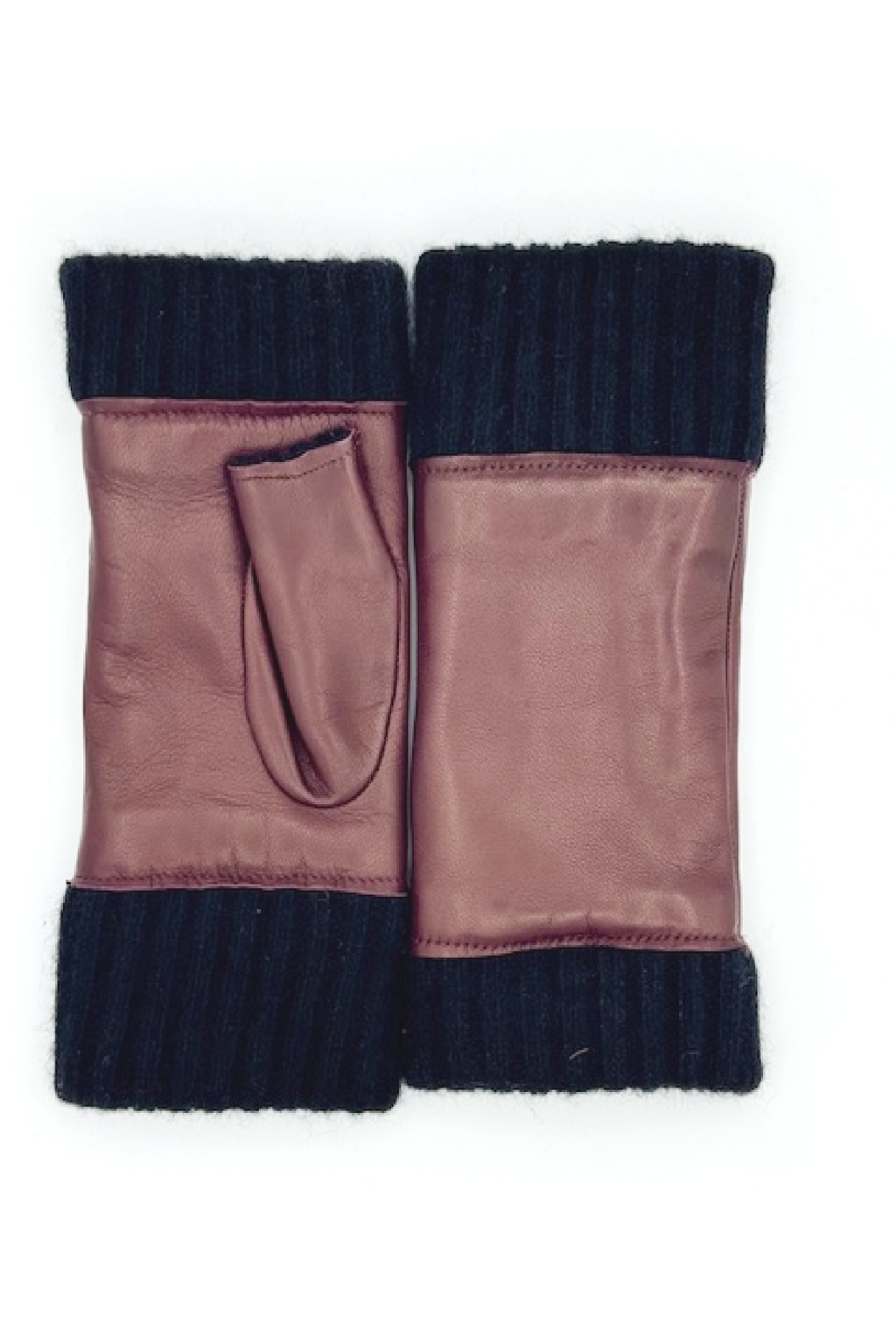 Manicotto in Nappa 2bt fodera cashmere - Bordeaux/Nero
