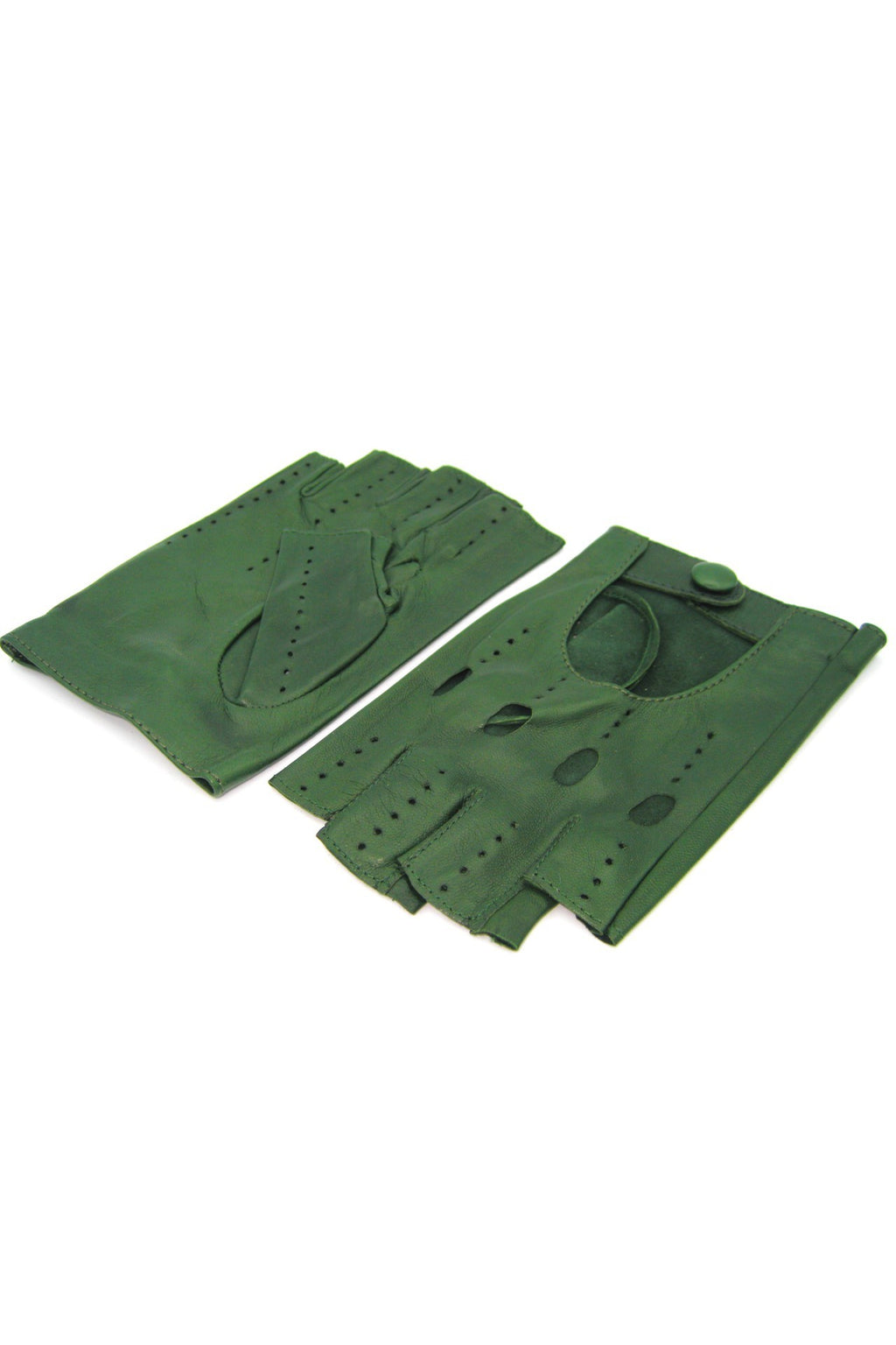 guanto nappa guida mezze dita - Verde scuro