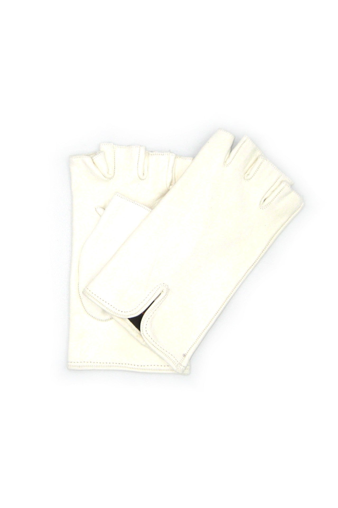 Guanto in Nappa 1/2 dita foderato seta - Bianco