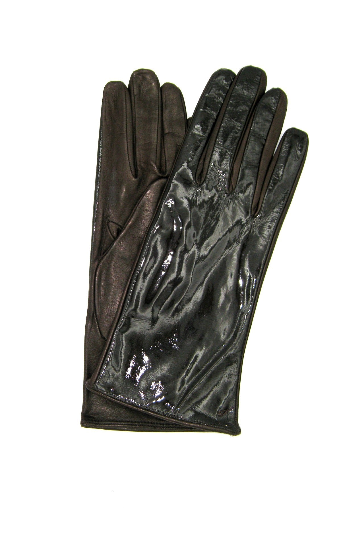 Guanto in Nappa 2bt foderato seta in Vernice - T.Moro
