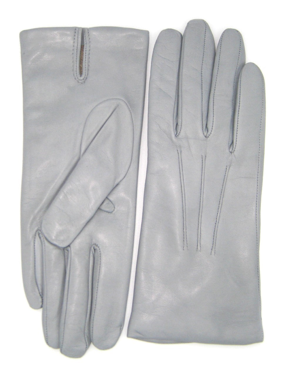 Guanto in Capretto 2bt con 3 cordoni fod. cashmere - Grigio Perla