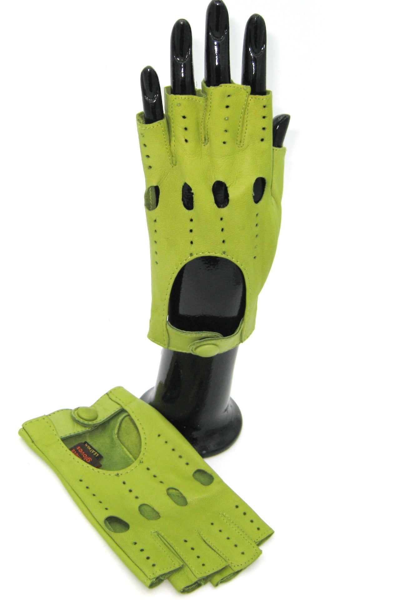 Guanto Guida sfoderto 1/2 dita - Pistacchio