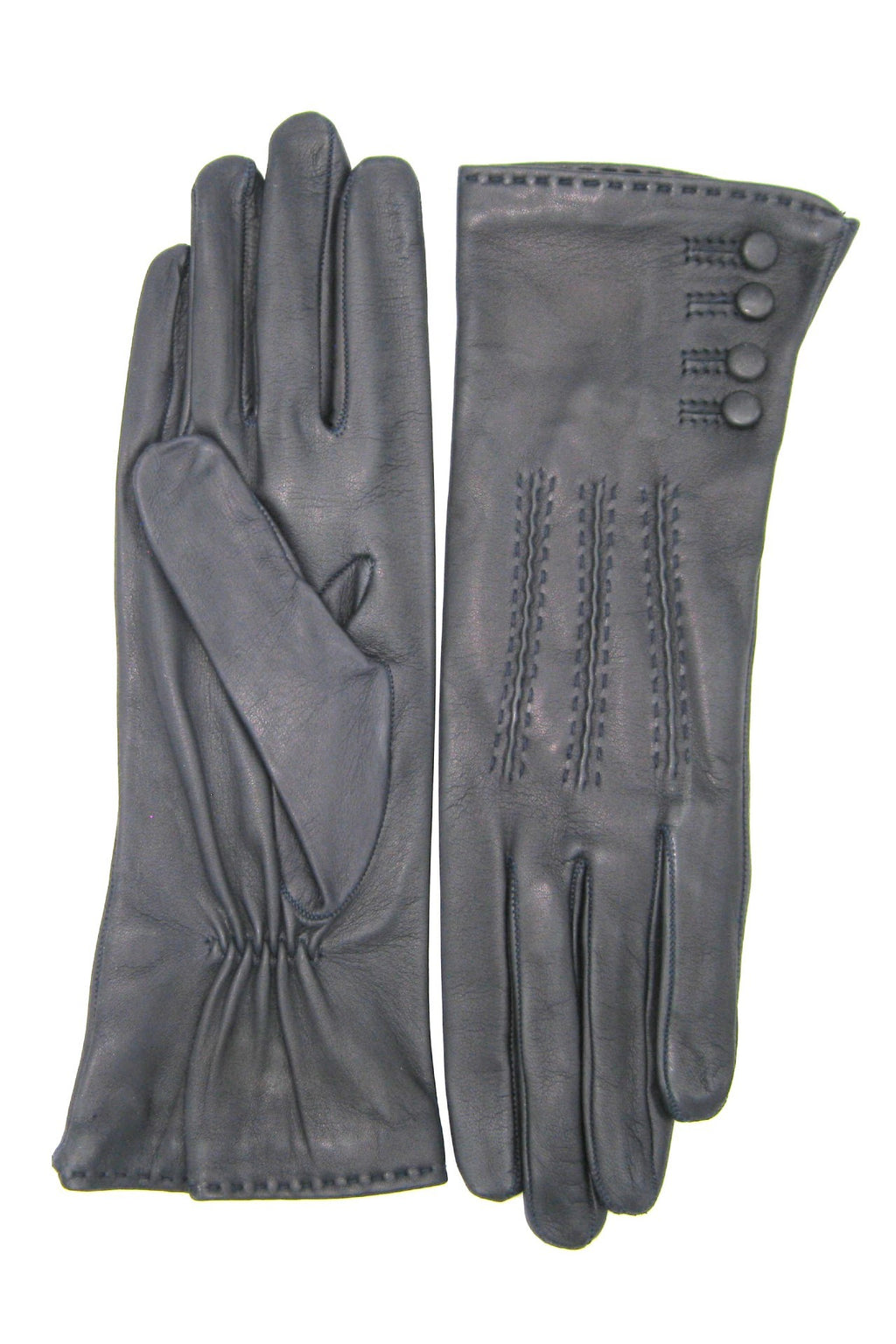 Guanto Nappa 4bt con bottoncini fod.seta - Navy