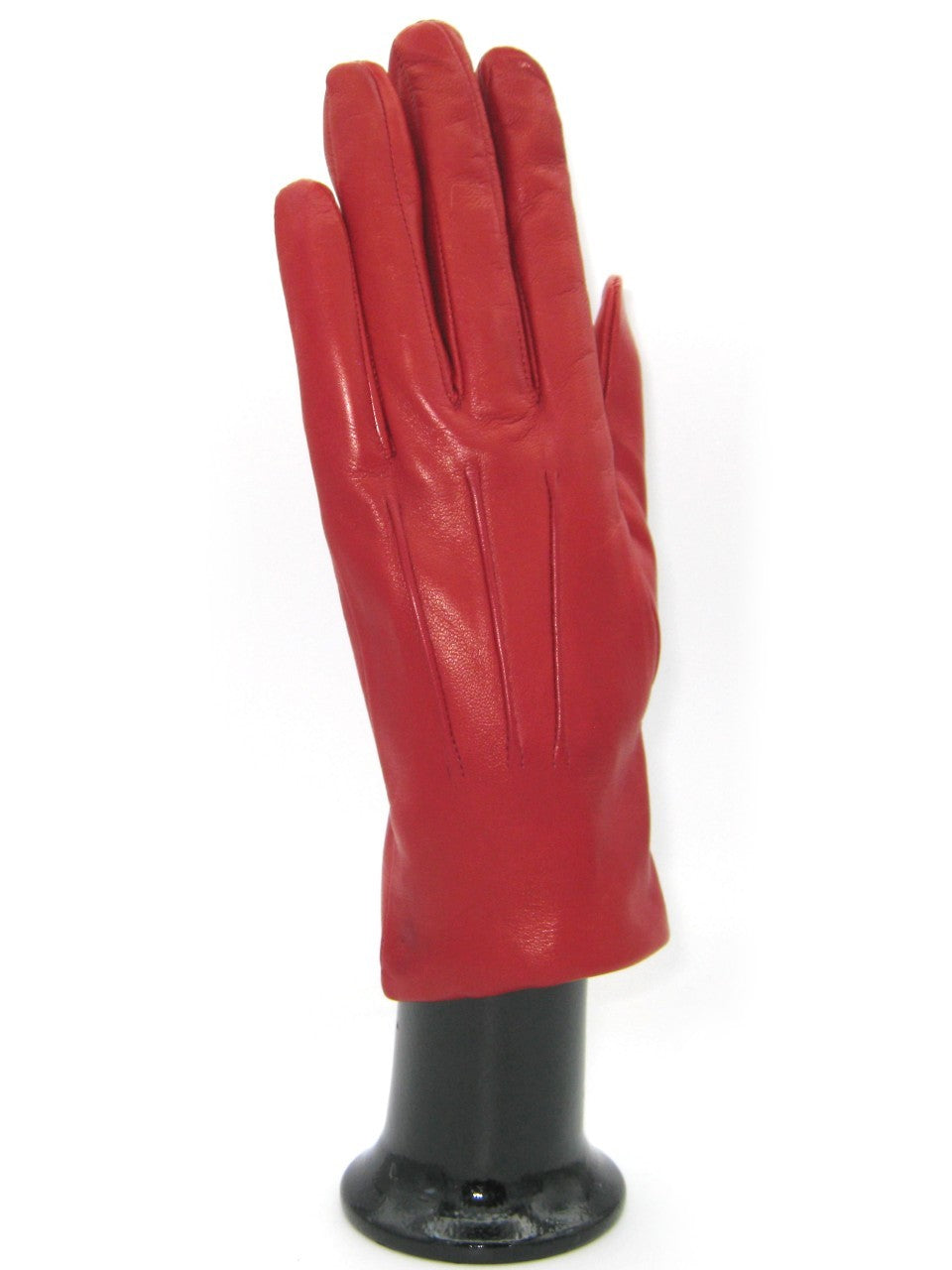 Guanto in Capretto 2bt con 3 cordoni fod. cashmere - Rosso scuro