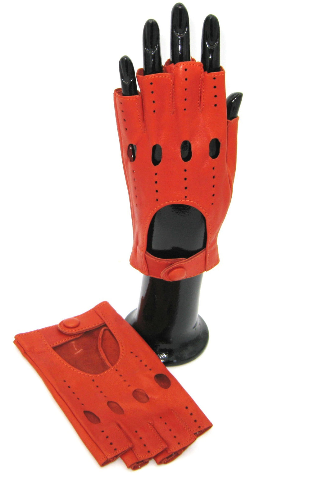 Guanto Guida sfoderto 1/2 dita - Arancio scuro