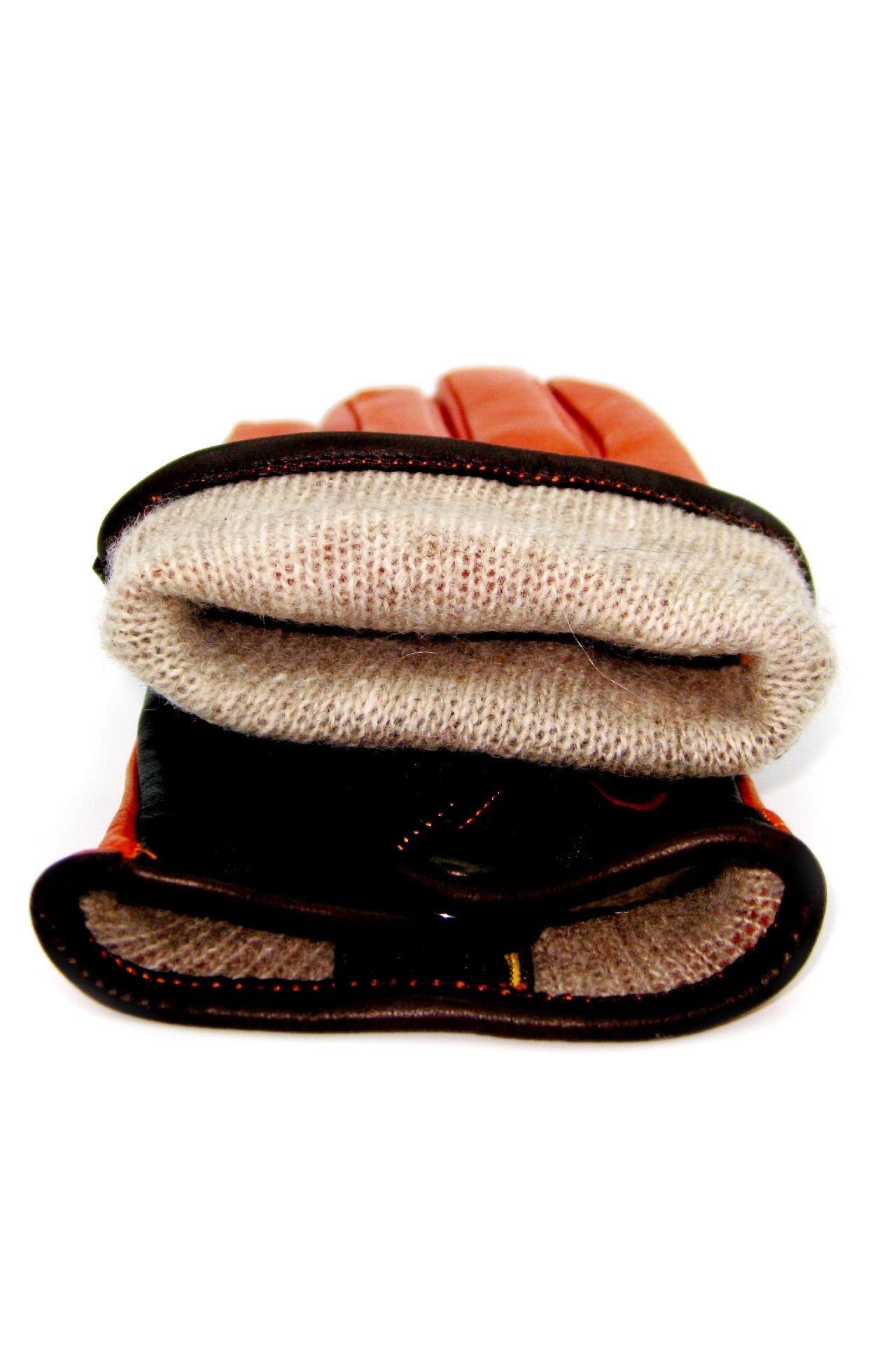 Guanto Nappa fodera cashmere Touch Screen - Arancio/Moro