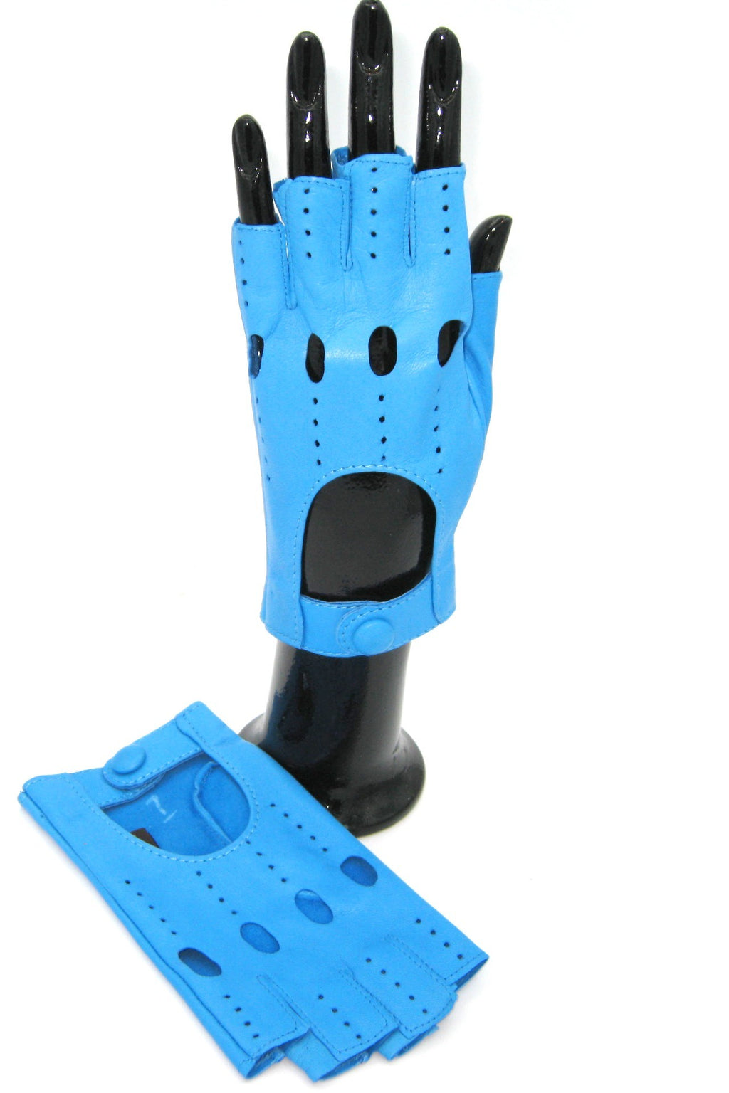 Guanto Guida sfoderto 1/2 dita - Turchese