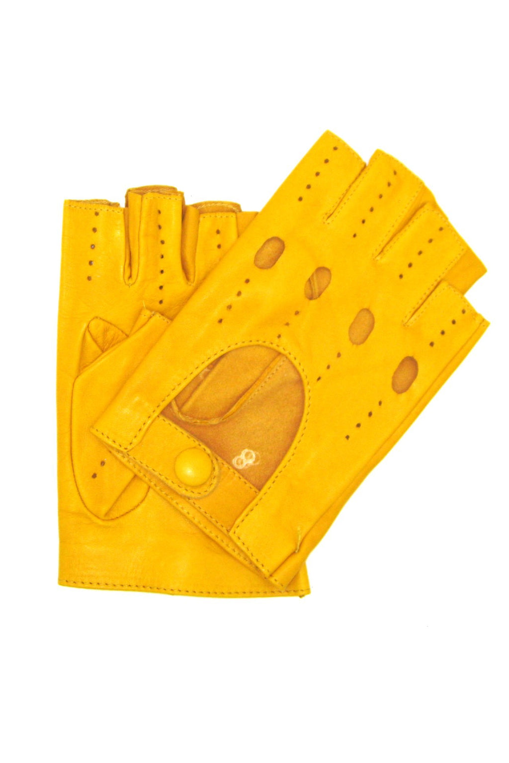 guanto nappa guida mezze dita - Giallo ocra