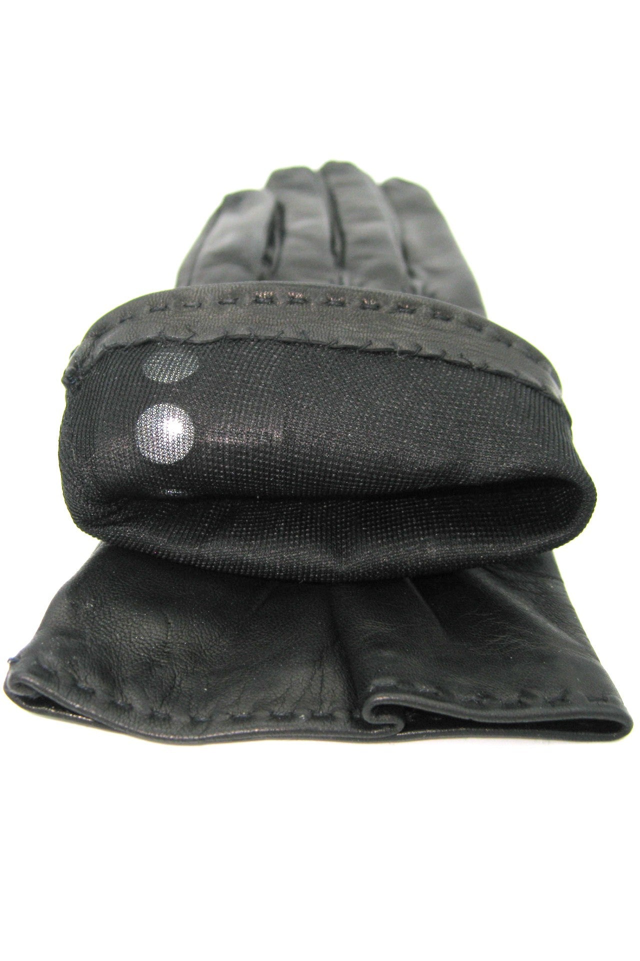 4-Knopf-Nappahandschuh mit Seidenfutter - Schwarz