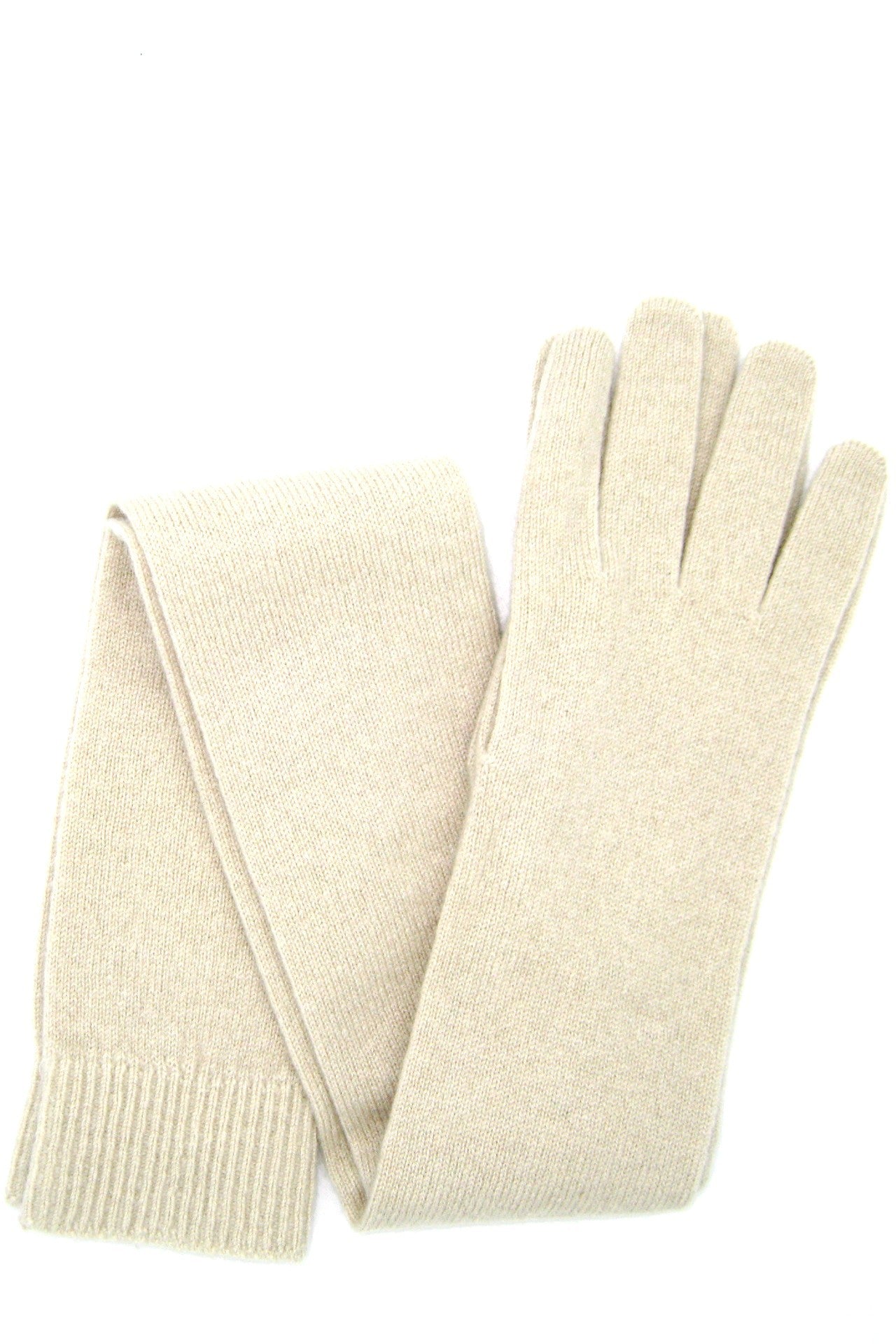 Guanto in 100% cashmere 16bt - Panna