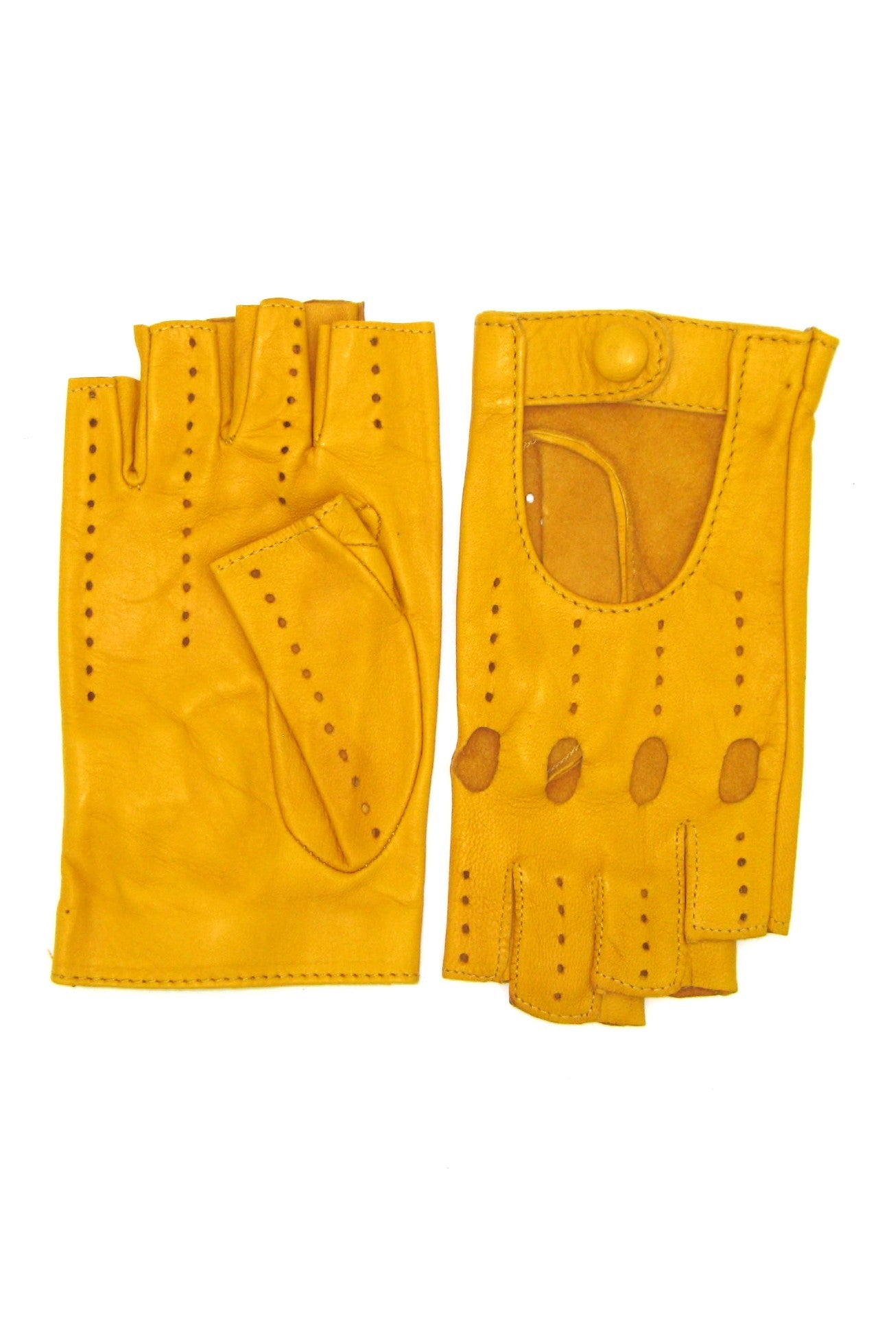 Guanto Guida sfoderto 1/2 dita - Giallo ocra