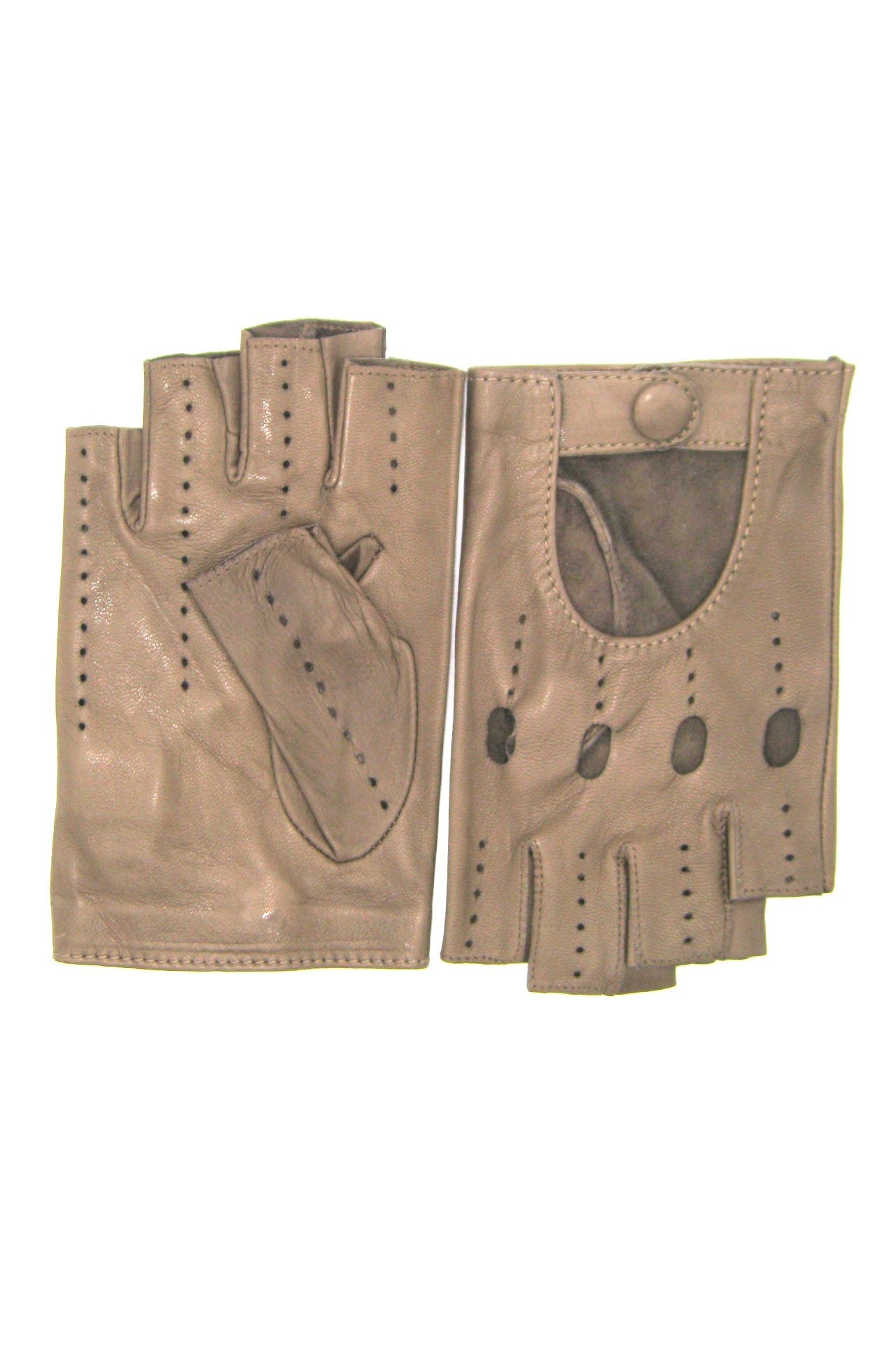 guanto nappa guida mezze dita - Fango