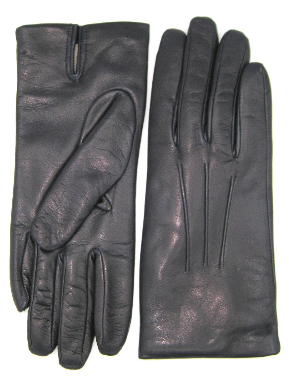 Guanto in Capretto 2bt con 3 cordoni fod. cashmere - Blu Navy