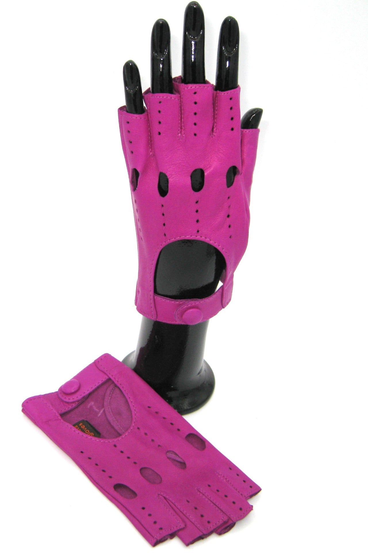 Guanto Guida sfoderto 1/2 dita - Fucsia