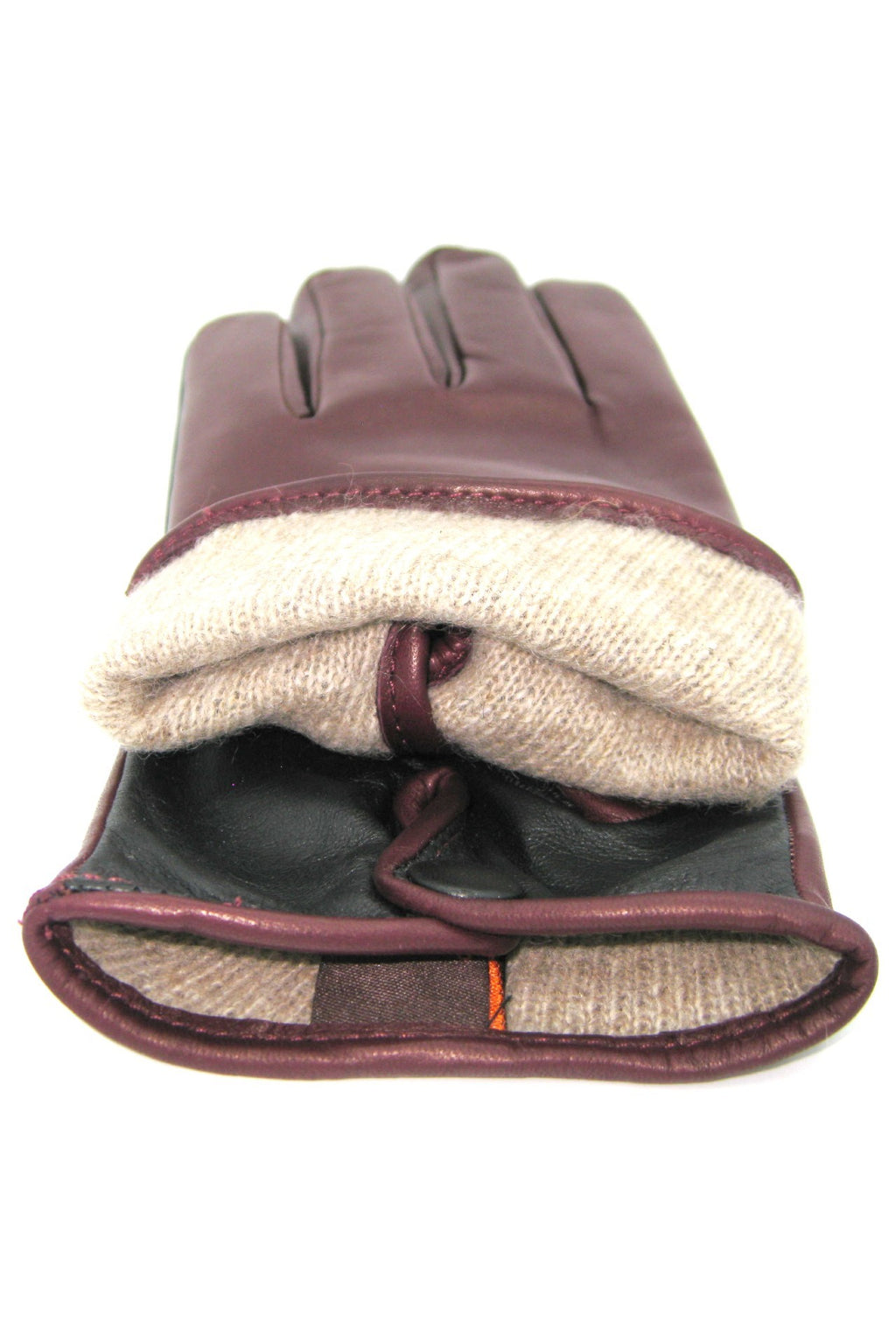 Guanto in Nappa fodera cashmere,Touch screen - Bordeaux/Nero