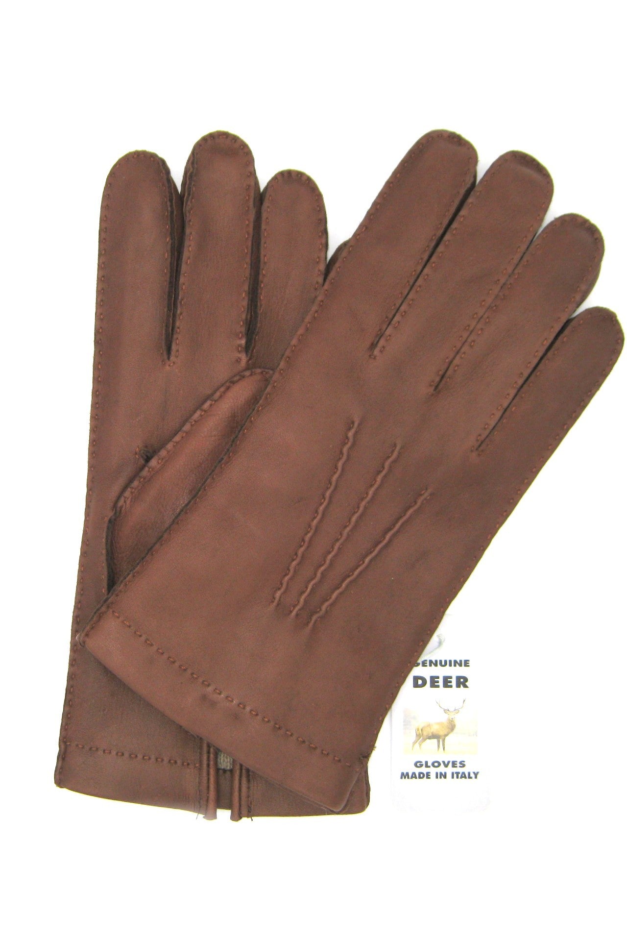 Guanto in Cervo cucito a mano foderato cashmere - Tan