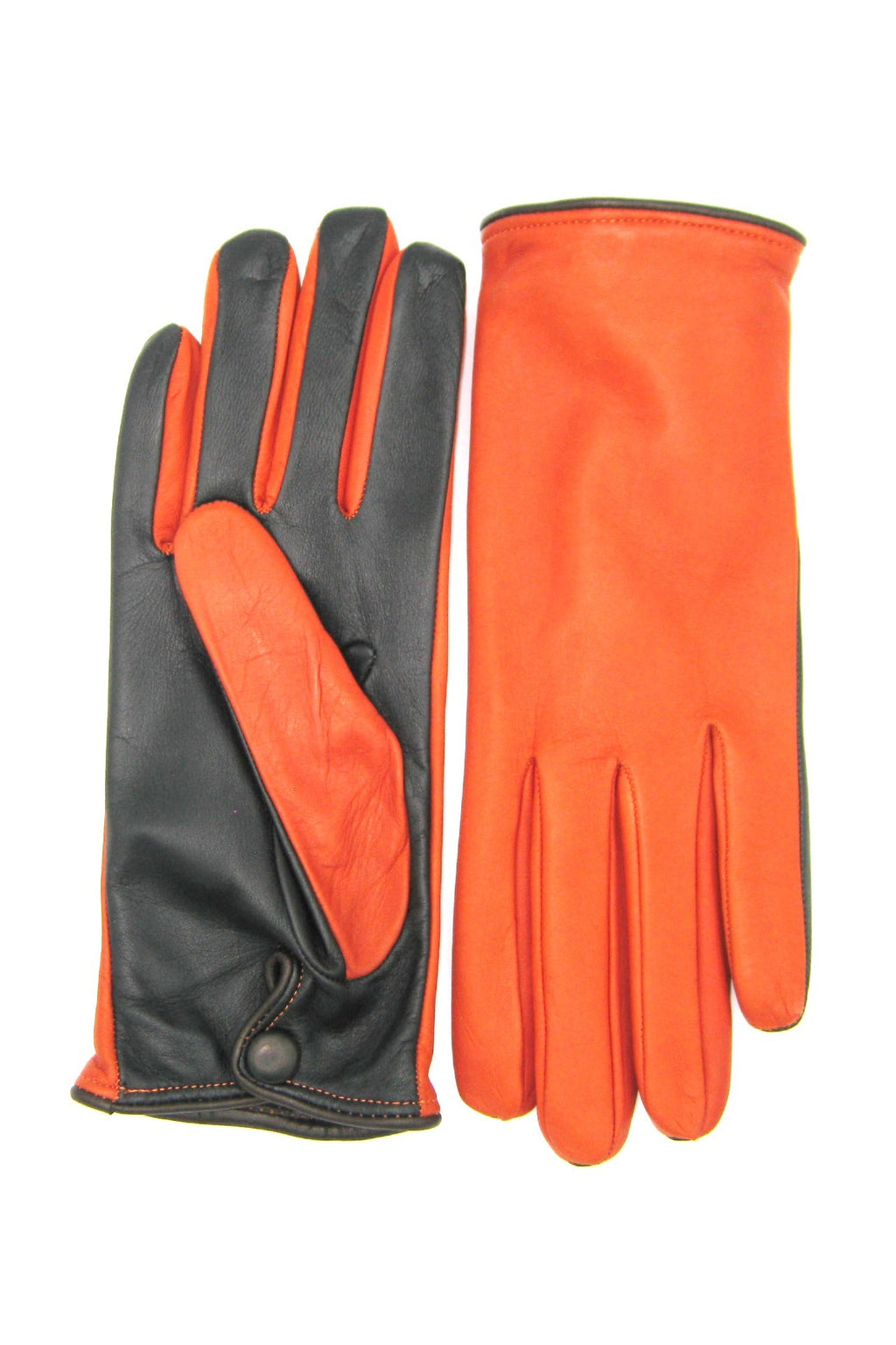 Guanto Nappa fodera cashmere Touch Screen - Arancio/Moro