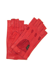 Ungefütterter 1/2-Finger-Fahrerhandschuh - Rot