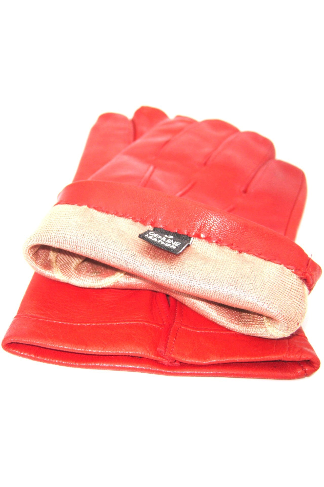 Guanto in nappa foderato seta - Rosso