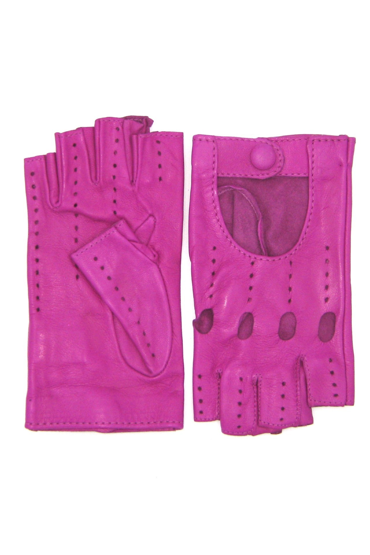 Guanto Guida sfoderto 1/2 dita - Fucsia