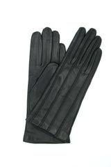 Nappalederhandschuh mit Kaschmirfutter und Nähten - Schwarz