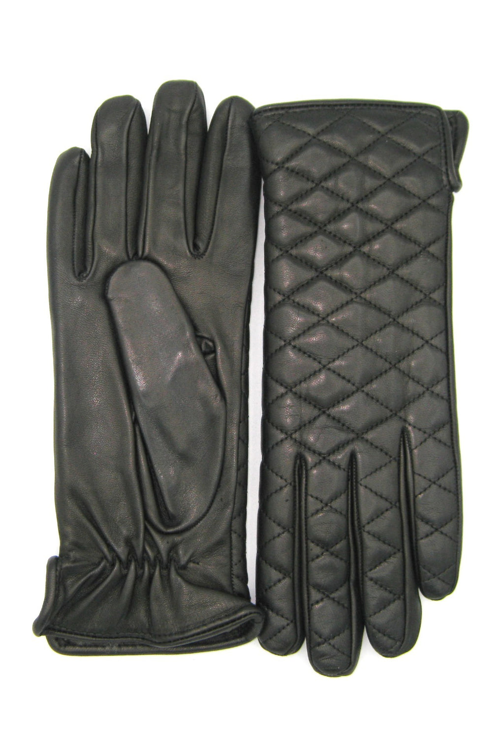 Guanto trapuntato 2bt fodera cashmere - Nero