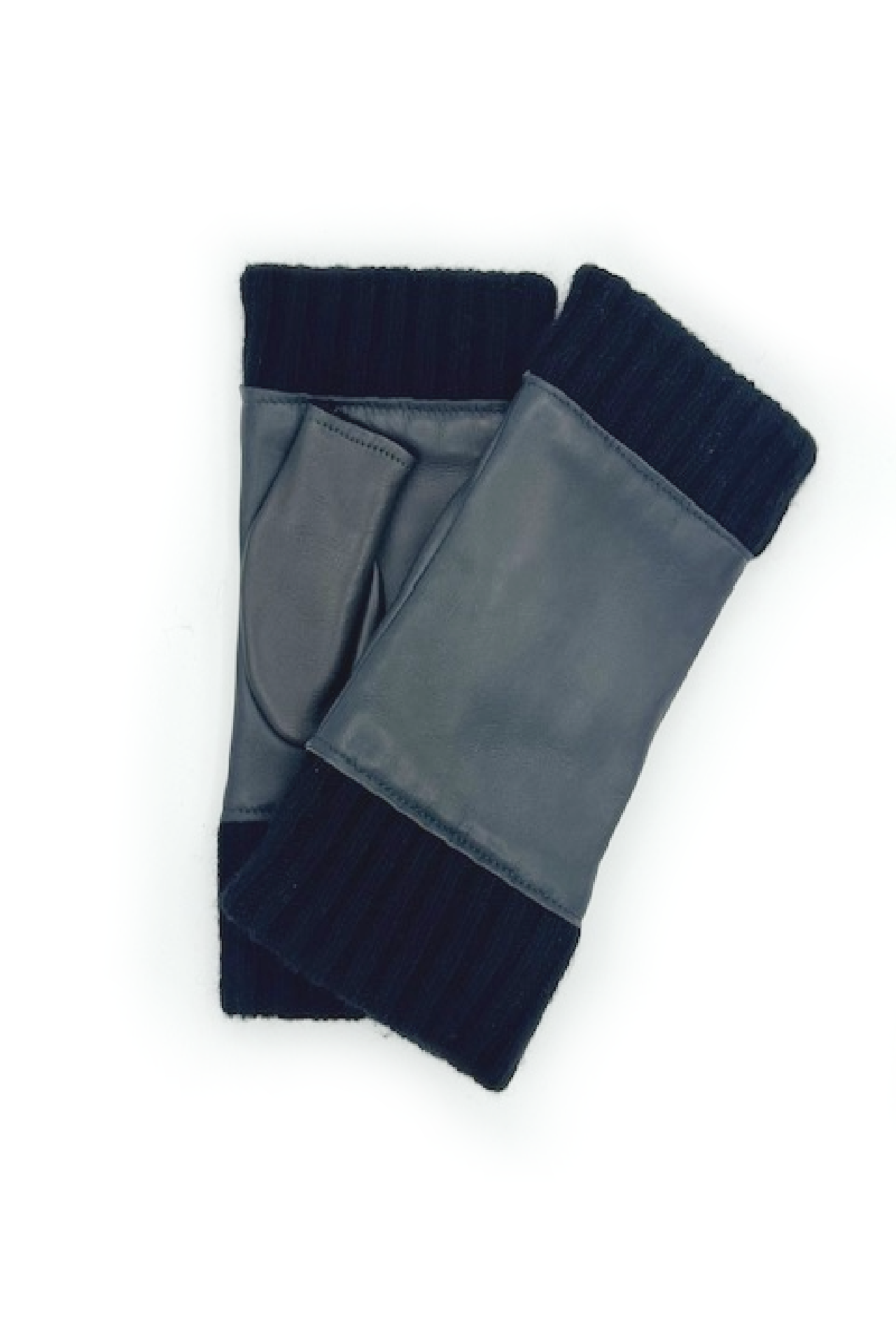 Manicotto in Nappa 2bt fodera cashmere - Grigio/Nero