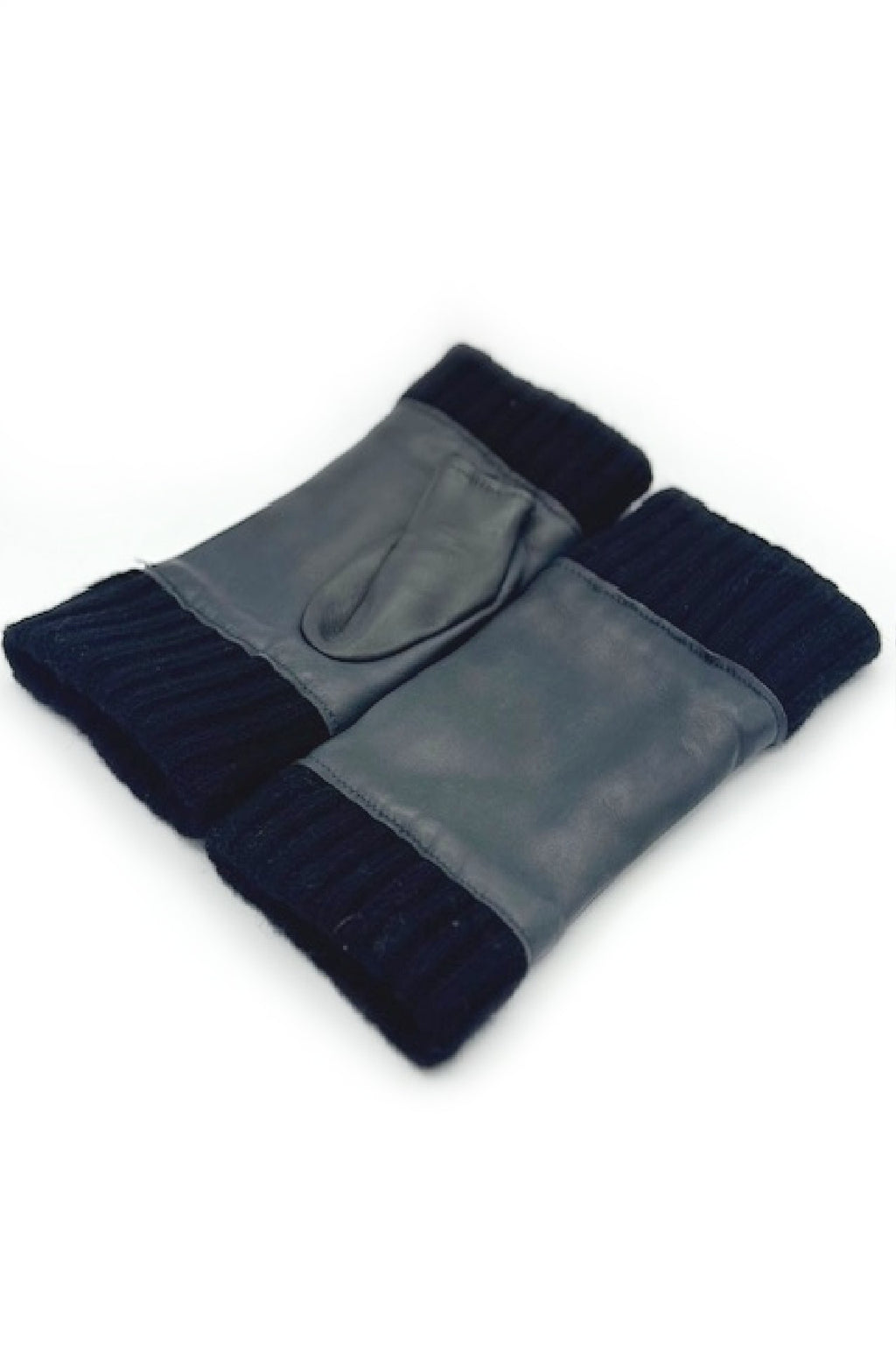 Manicotto in Nappa 2bt fodera cashmere - Grigio/Nero