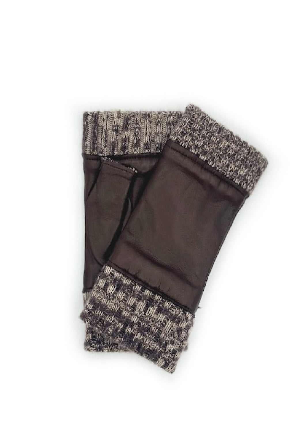 Manicotto in Nappa 2bt fodera cashmere - Moro/Melange