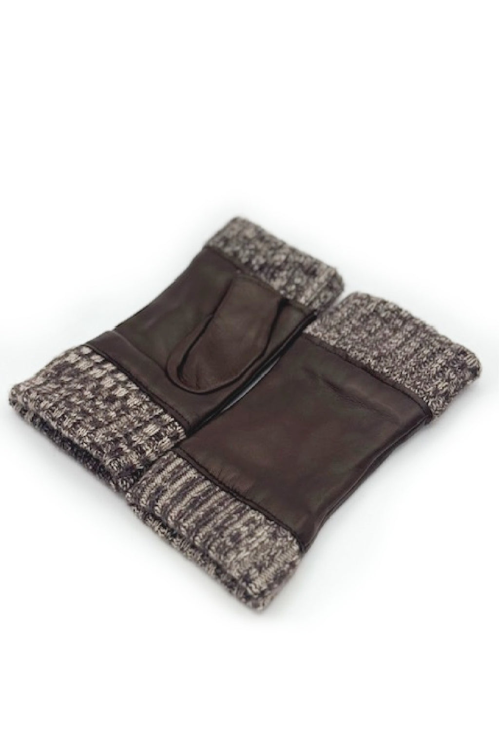 Manicotto in Nappa 2bt fodera cashmere - Moro/Melange