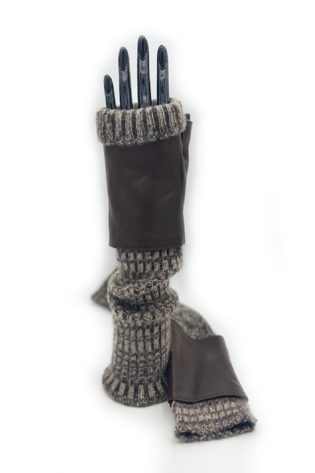 Guanto in cashmere e pelle - T.Moro/Melange