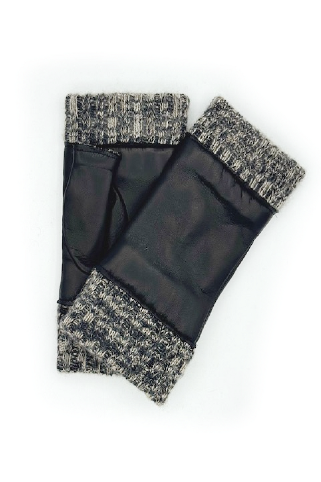 Manicotto in Nappa 2bt fodera cashmere - Nero/Melange