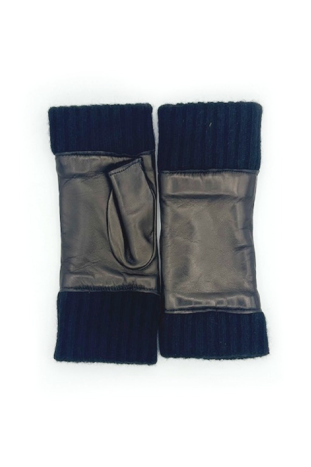 Manicotto in Nappa 2bt fodera cashmere - Nero/Nero