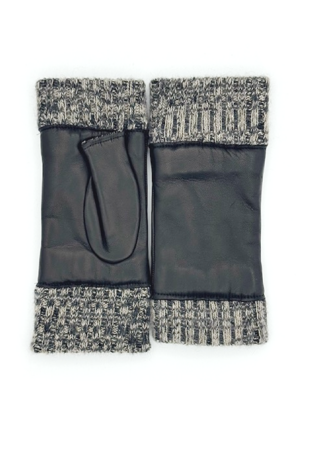 Manicotto in Nappa 2bt fodera cashmere - Nero/Melange