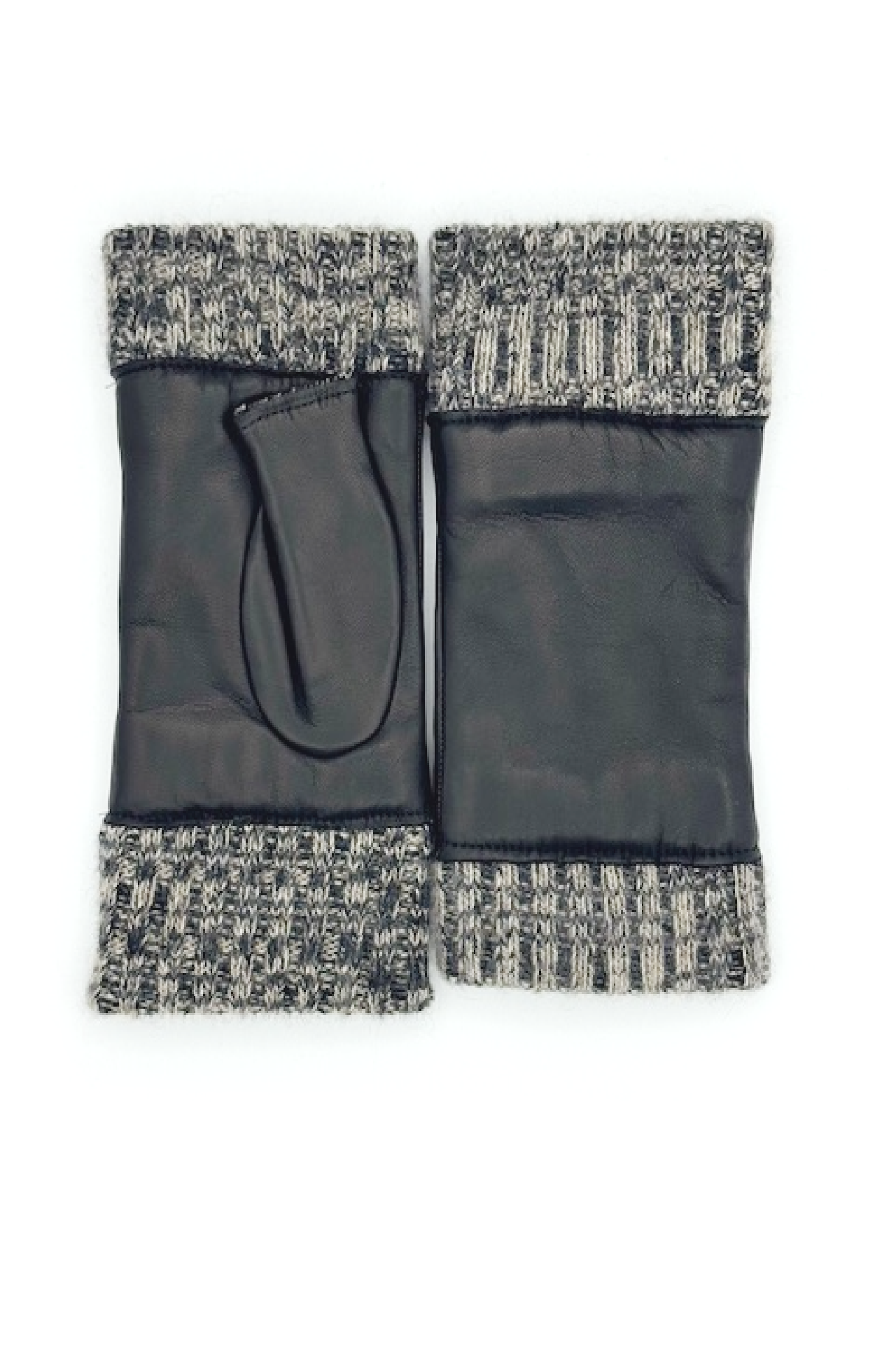 Manicotto in Nappa 2bt fodera cashmere - Nero/Melange