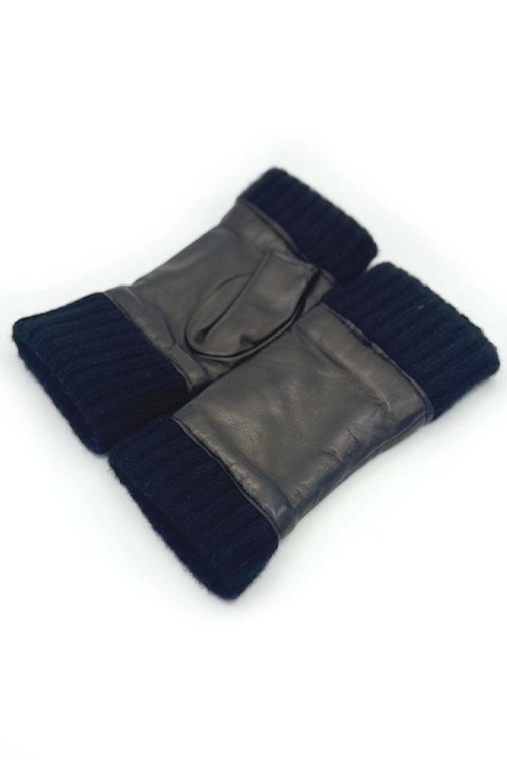 Manicotto in Nappa 2bt fodera cashmere - Nero/Nero