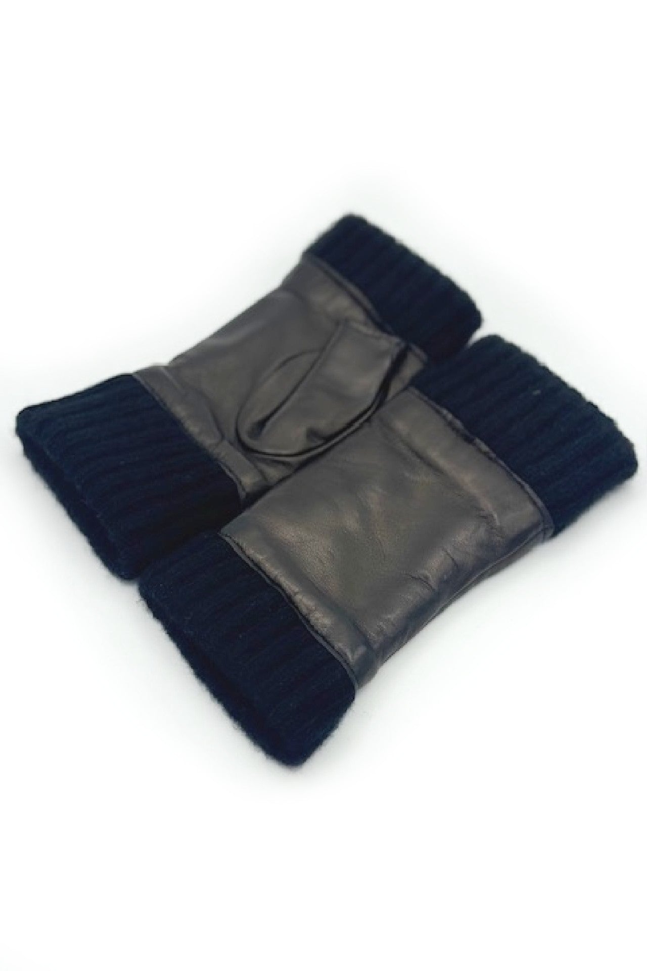 Manicotto in Nappa 2bt fodera cashmere - Nero/Nero